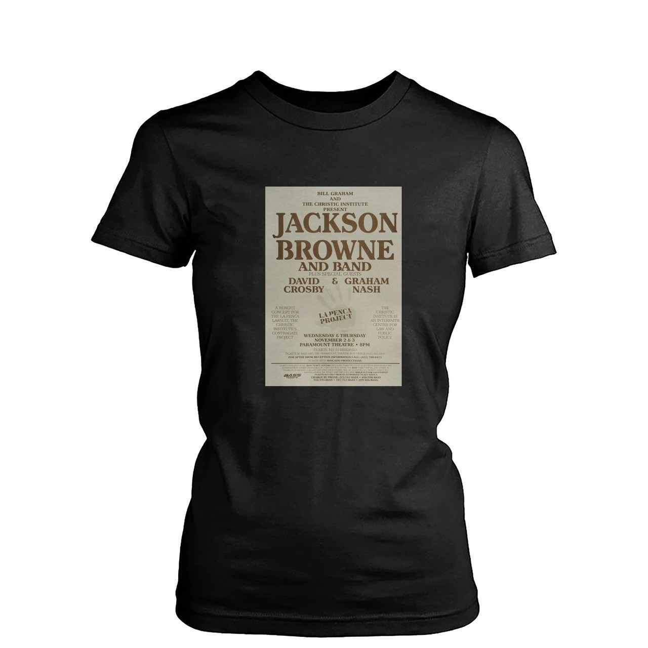 Jackson Browne Retro Concert From Paramount Theatre Unisex Tshirt